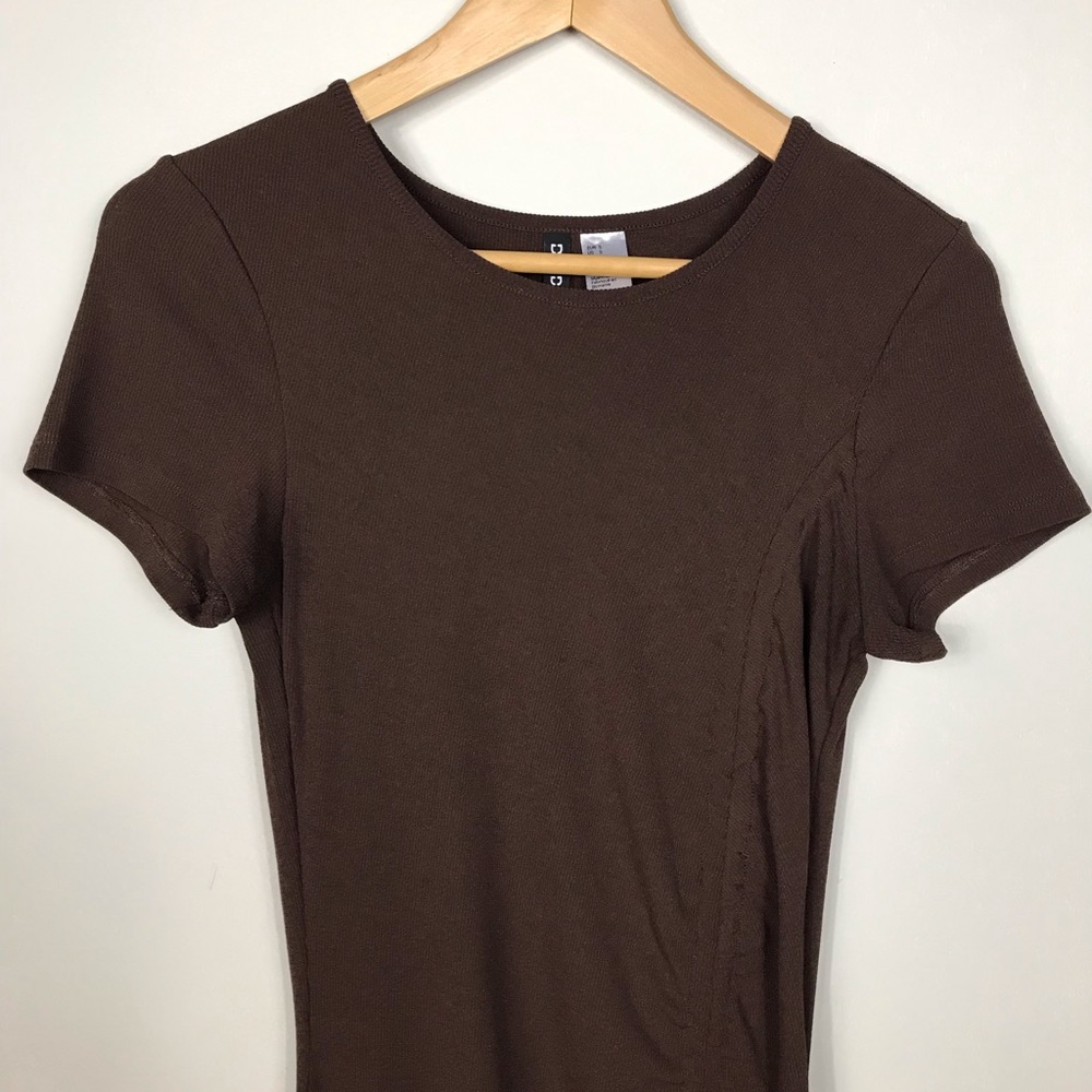 H&M Divided Short Mini Fitted Drawstring Ruched Detail Ribbed Stretchy Dress S - Picture 5 of 10